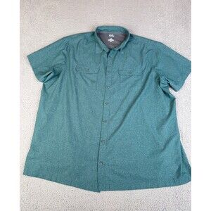 Croft & Barrow Shirt Mens 3XB Green Vented Quick Dry Fishing Hiking Big & Tall